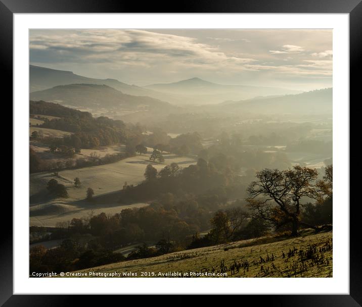 Sugar Loaf Dawn Light Framed Mounted Print by Creative Photography Wales