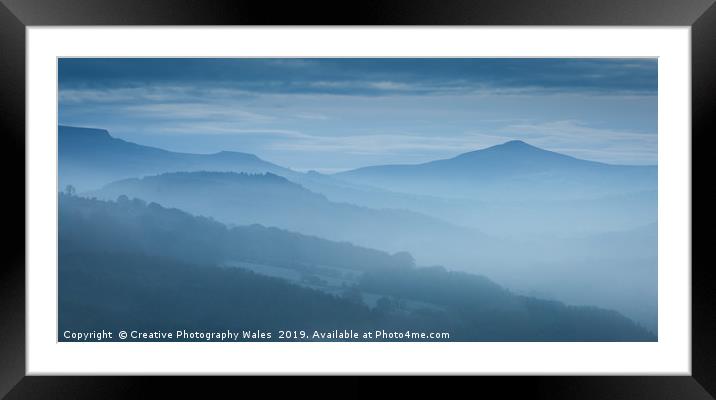 Suagr Loaf and the Black Mountains Framed Mounted Print by Creative Photography Wales