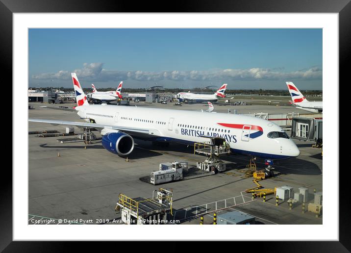 British Airways Airbus A350 Framed Mounted Print by David Pyatt