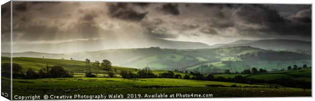 View of the mountains from Trallong, Brecon Beacon Canvas Print by Creative Photography Wales