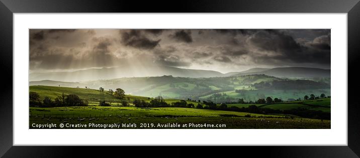 View of the mountains from Trallong, Brecon Beacon Framed Mounted Print by Creative Photography Wales