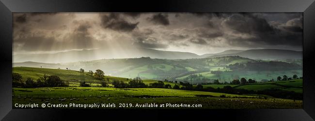 View of the mountains from Trallong, Brecon Beacon Framed Print by Creative Photography Wales