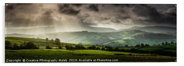 View of the mountains from Trallong, Brecon Beacon Acrylic by Creative Photography Wales
