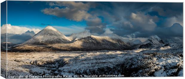Winter view to the Cuillins , Isle of Skye Canvas Print by Creative Photography Wales
