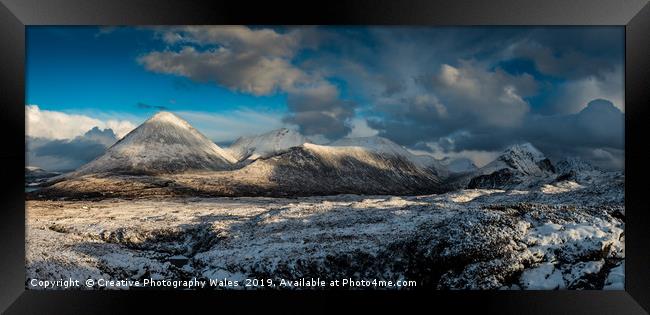 Winter view to the Cuillins , Isle of Skye Framed Print by Creative Photography Wales