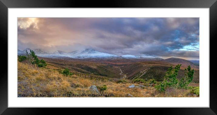 Cairngorm Mountain Range Framed Mounted Print by Alan Simpson