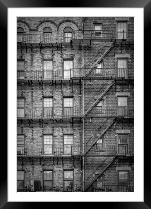Iron staircase in Boston MA Framed Mounted Print by Martin Williams