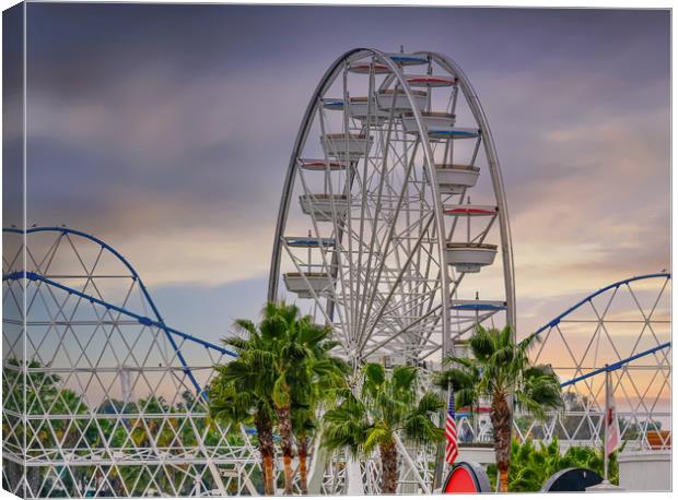 Long Beach Ferris Wheel Canvas Print by Darryl Brooks