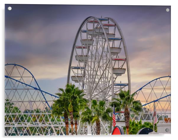 Long Beach Ferris Wheel Acrylic by Darryl Brooks