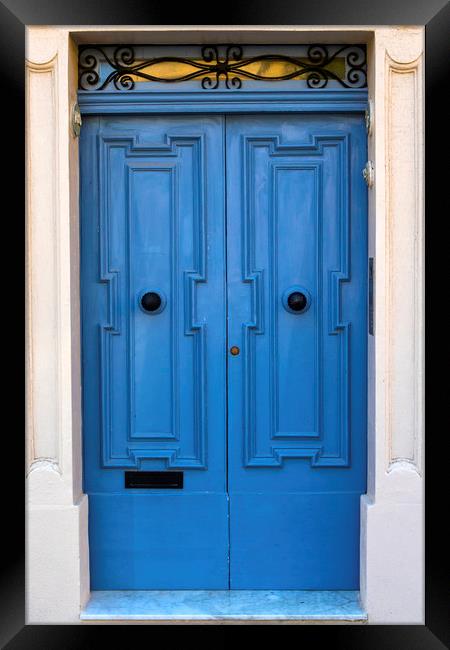 Traditional Doorway in Valletta Framed Print by Chris Dorney