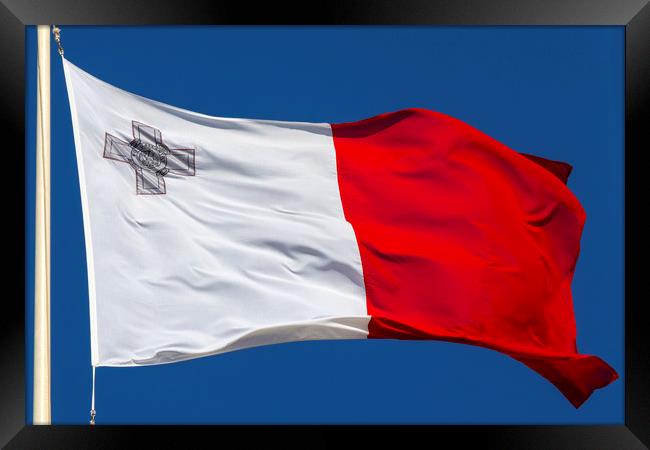 Flag of Malta Framed Print by Chris Dorney
