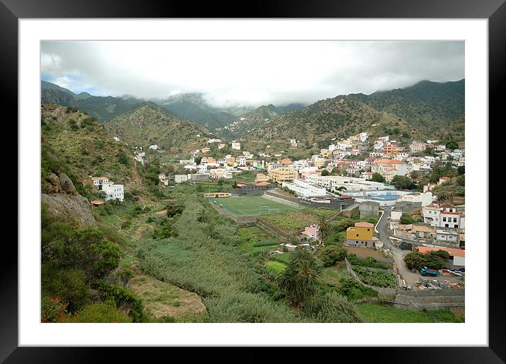 Village on Island of La Gomera Framed Mounted Print by JEAN FITZHUGH