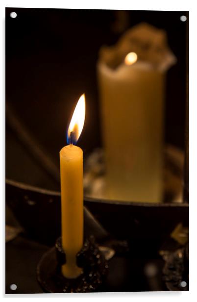 Illuminated Candle Acrylic by Chris Dorney