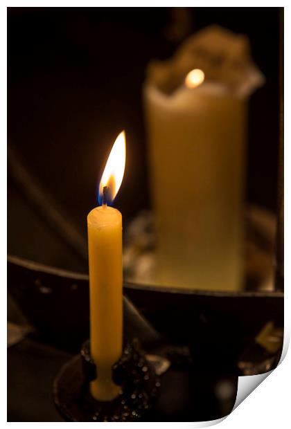 Illuminated Candle Print by Chris Dorney