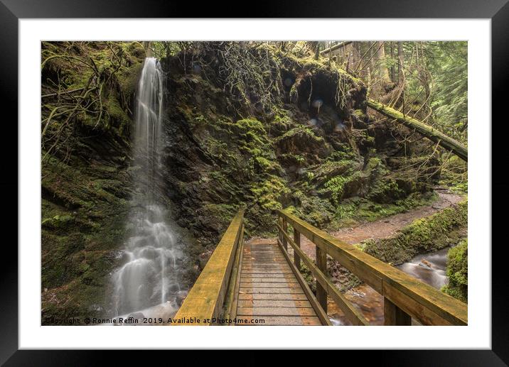 Crossing To The Waterfall Framed Mounted Print by Ronnie Reffin