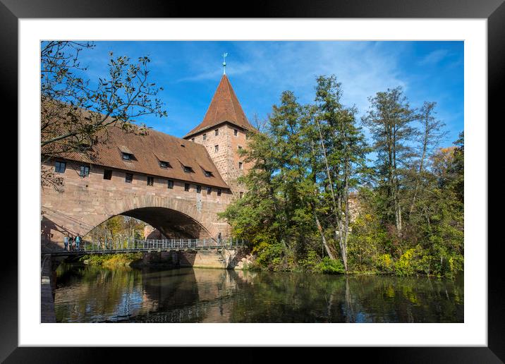 Chain Bridge in Nuremberg Framed Mounted Print by Chris Dorney
