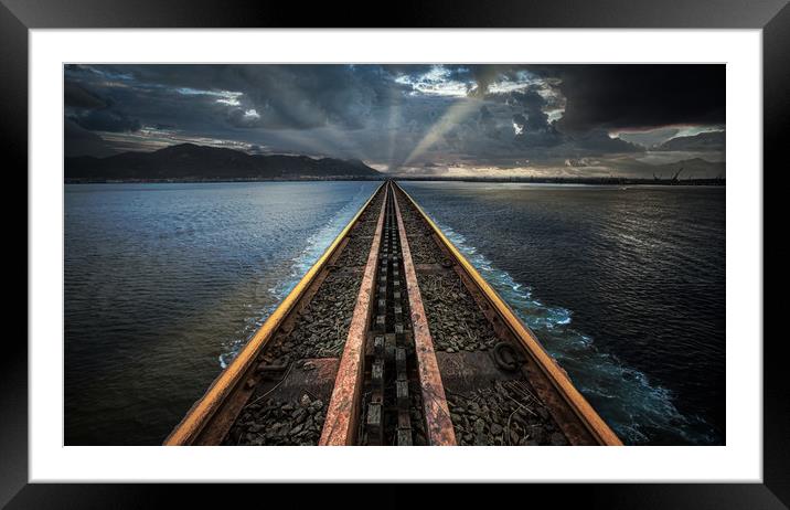 Light at the end of the line Framed Mounted Print by Leighton Collins