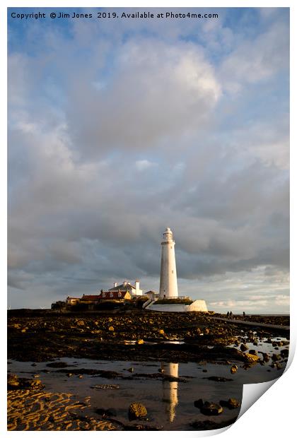 Early morning sunshine at St Mary's Island. Print by Jim Jones