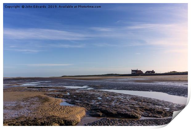 Secluded Shoreline at Brancaster Print by John Edwards