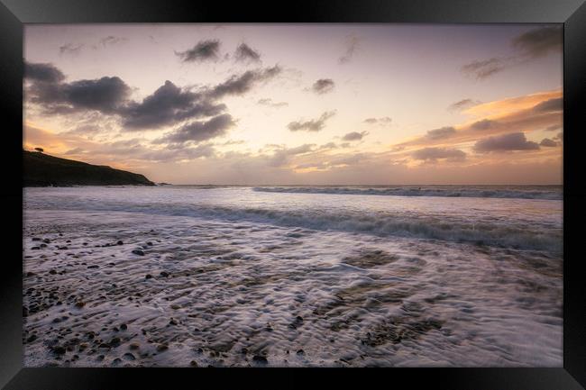 Sunrise at Langland Bay Framed Print by Leighton Collins