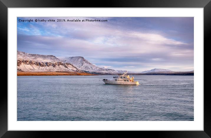 Reykjavik Iceland harbour view Framed Mounted Print by kathy white