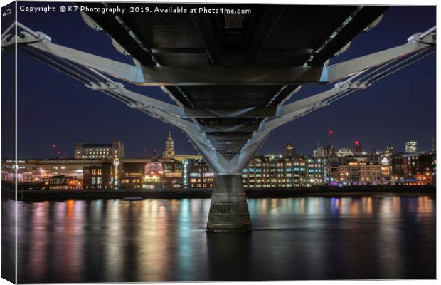 Millennium Bridge form the South Bank Canvas Print by K7 Photography