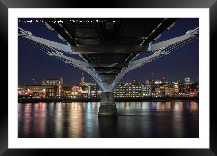 Millennium Bridge form the South Bank Framed Mounted Print by K7 Photography