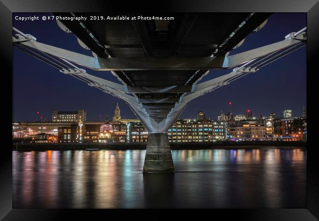 Millennium Bridge form the South Bank Framed Print by K7 Photography