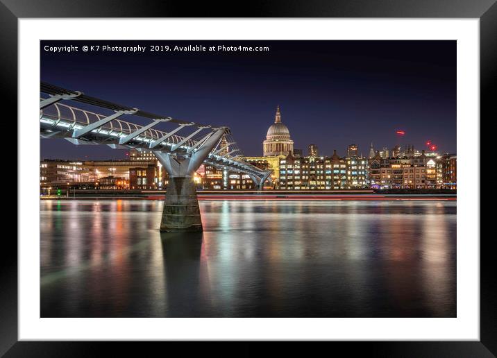 Across the Thames to St Pauls Framed Mounted Print by K7 Photography