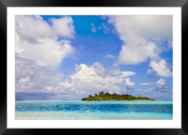 Uninhabited snall island in the blue ocean Framed Mounted Print by Jenny Rainbow