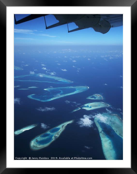 Flight Over Coral Reefs Framed Mounted Print by Jenny Rainbow