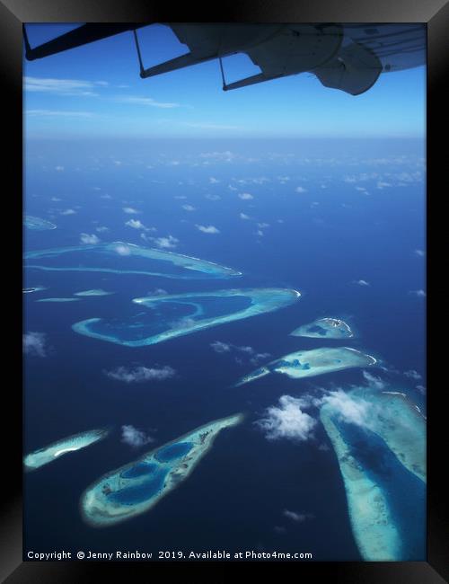 Flight Over Coral Reefs Framed Print by Jenny Rainbow