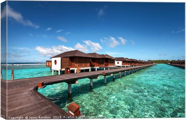Luxury Water Villas of Maldivian Resort Canvas Print by Jenny Rainbow