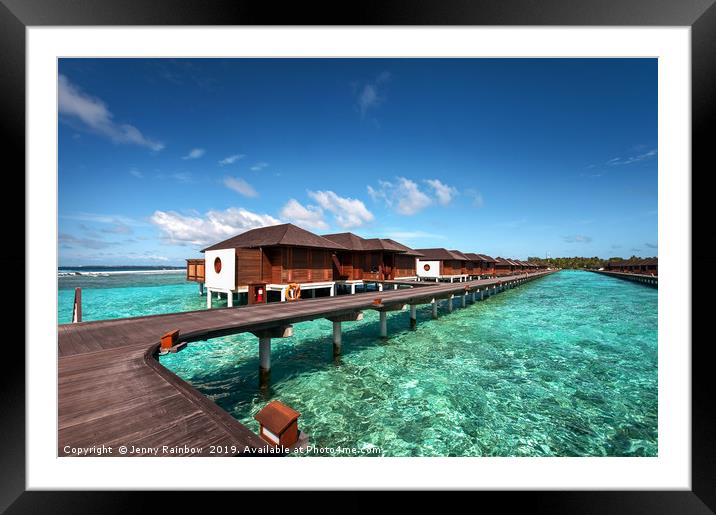 Luxury Water Villas of Maldivian Resort Framed Mounted Print by Jenny Rainbow