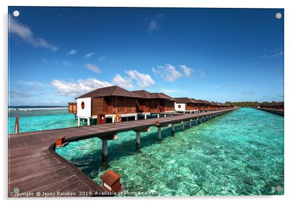 Luxury Water Villas of Maldivian Resort Acrylic by Jenny Rainbow