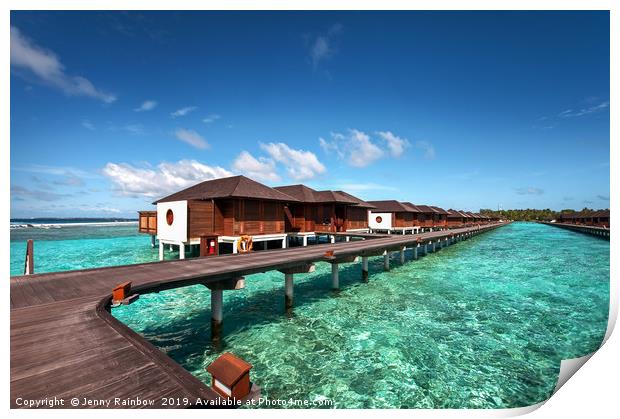 Luxury Water Villas of Maldivian Resort Print by Jenny Rainbow