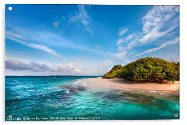 Deserted Maldivian Island Acrylic by Jenny Rainbow