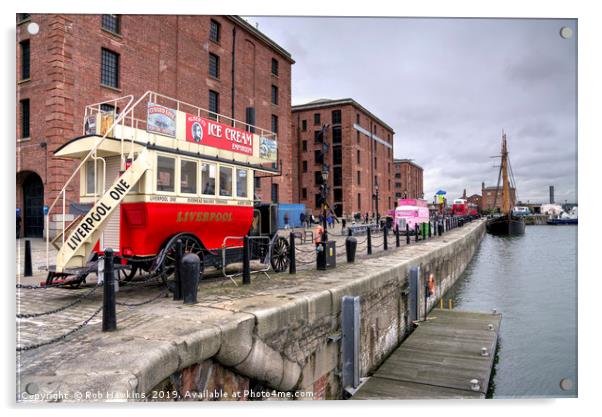 Liverpool Docks Bus  Acrylic by Rob Hawkins
