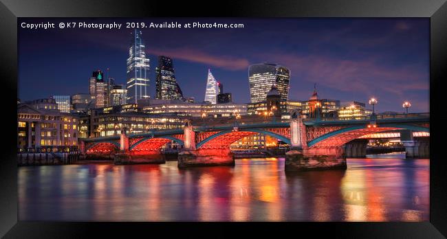 City of London and Southwark Bridge  Framed Print by K7 Photography