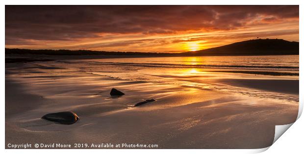 Sunrise over Sumburgh Head in Shetland Print by David Moore