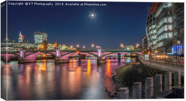 Southwark Bridge and the South Bank Canvas Print by K7 Photography