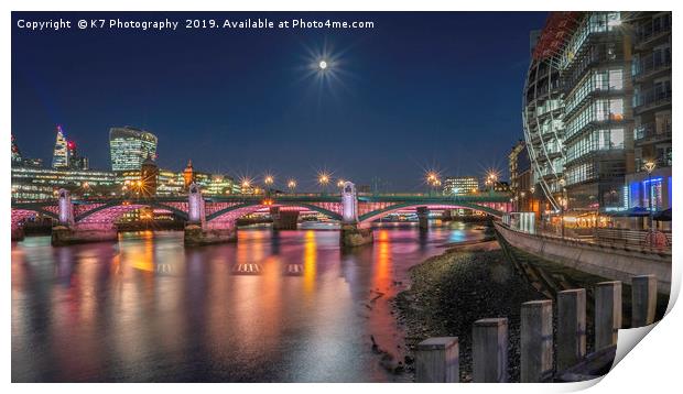 Southwark Bridge and the South Bank Print by K7 Photography