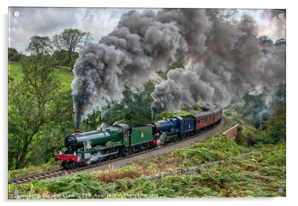 Witherslack Hall and King Edward II Double Header Acrylic by Steve H Clark