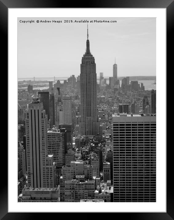 Empire State building in New York city Framed Mounted Print by Andrew Heaps