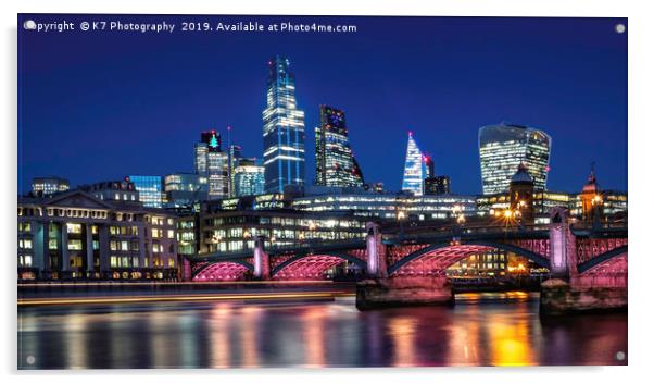 Illuminated River - Southwark Bridge Acrylic by K7 Photography