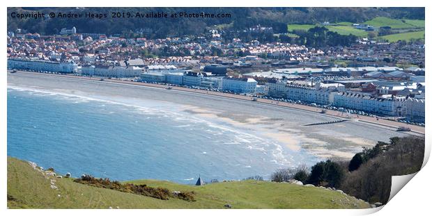 Llandudno bay viewed from the Orme Print by Andrew Heaps