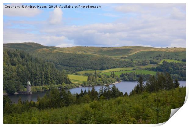 Lake Vyrnwy in Powys Wales Print by Andrew Heaps