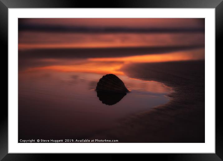 Sunset Shell at Cefn Sidan Beach Pembrey Framed Mounted Print by Steve Huggett