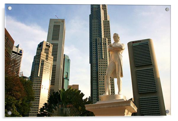 Singapore Skyline Acrylic by David Gardener