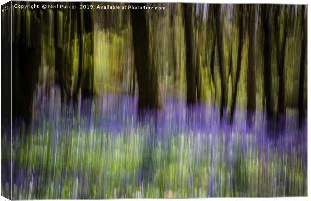 Bluebells abstract Canvas Print by Neil Parker